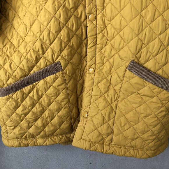 Happer Man Jacket Mens 2XL Yellow Brown Corduroy Collar Quilted Outdoor Coat - Picture 15 of 16